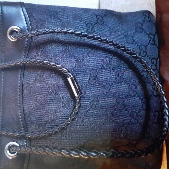 GUCCI TOTE SHOPPER BAG PURSE BLACK AUTHENTIC - Picture 3 of 15